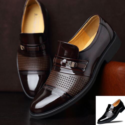 Mens Suede Formal Business Sandals Hollowout Dress Shoes by