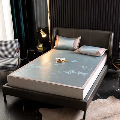 Summer ice silk mat three-piece carbon light ice rattan mat