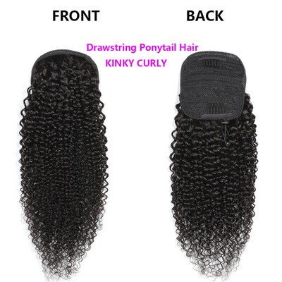 Live Hair Wig Kinky Cly Drawstring Tail Huamn Hair Drawstrin