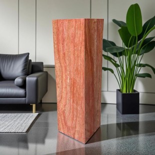 天然红洞石立柱摆件底座酒店别墅客厅石材花架雕塑台石墩子底座