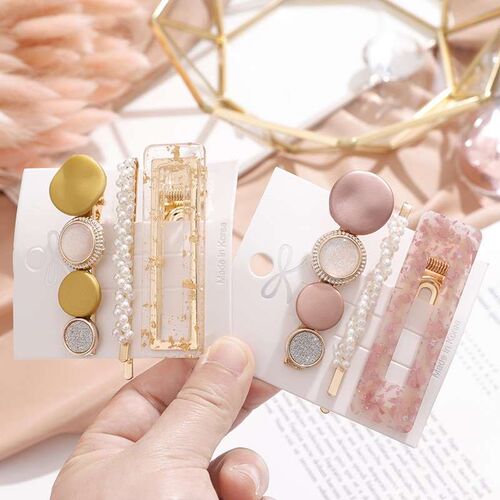 Cute Adult Women Side Clip Hairpin Back Head Pearl Top Clip