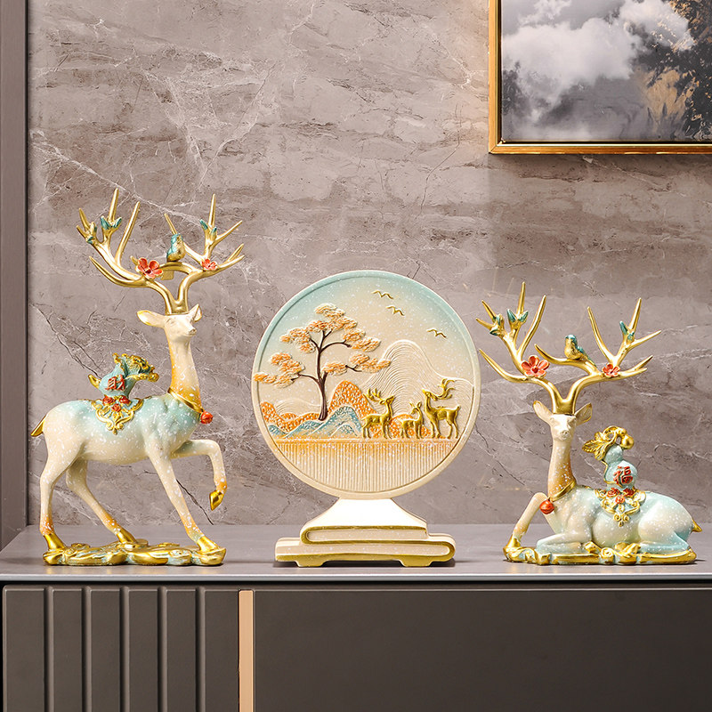 酒柜装饰品招财鹿摆件高档家居客厅玄关电视柜工艺品乔迁新居礼品,家居饰品,装饰摆件,淘宝优惠券,粉丝福利购,淘宝优惠卷