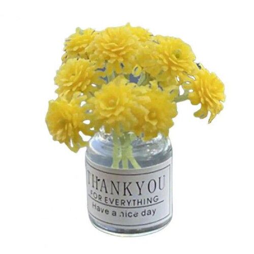 Miniature Glass Vase Flowers Artificial Bouquet Table