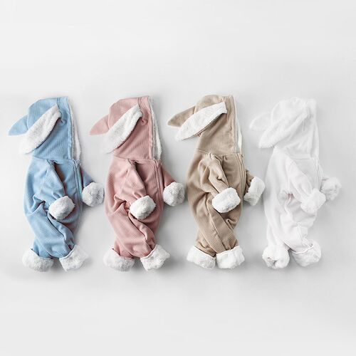 Winter Baby Rompers Newborn Boys Girls Clothes Rabbit Ear Ho