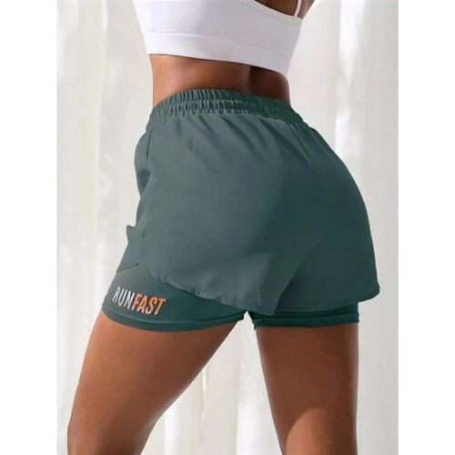 Womens High Rise Yoga Shorts With Elastic Proximity Control