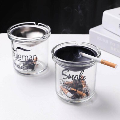 Car mounted funnel glass ashtray anti fly ash household wit
