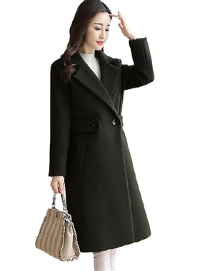 Wool Coat Women Fashion MidLong 2025 FW Slimming Womens Over