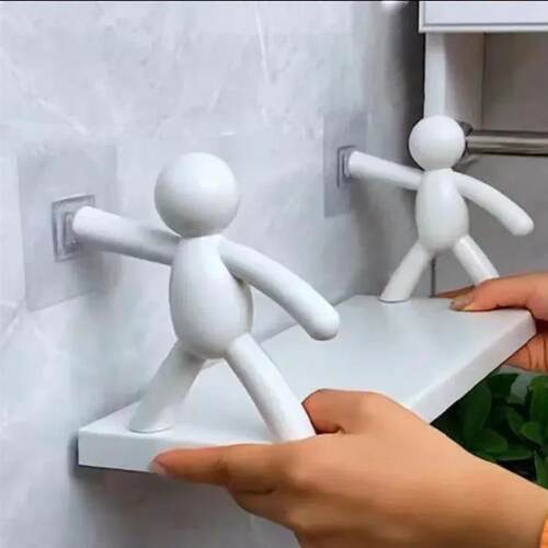 Self-adhesive Bathroom Shampoo Storage Racks Plastic Shelf S