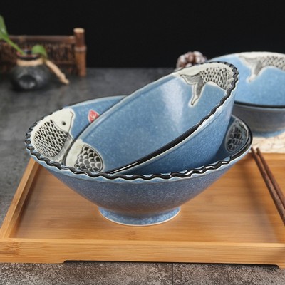 加厚大号陶瓷汤碗饭碗单个创意斗笠碗面条碗麻辣烫烩面碗饭店商用