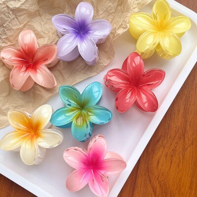 Hair Flower Clip Clips Hawaiian Plumeria Beach Flowers Claw