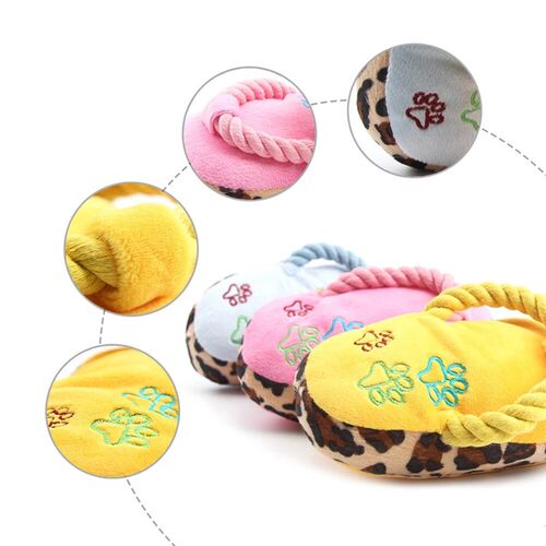 Funny Pet Dog Toys Plush Slippers Bite Chicken Leg Shoe Shap