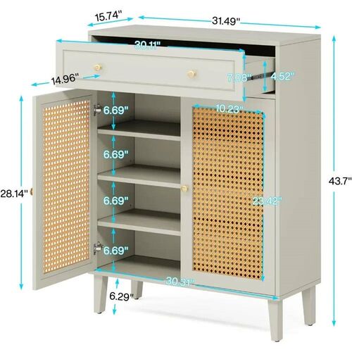 Shoe Cabinet with Doors and Drawer,Modern Shoe Storage Cabin
