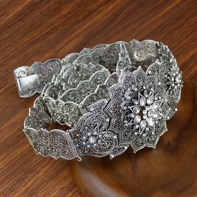 Sunspicems Gold Silver Color Moroccan Caftan Belt For Women