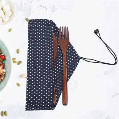 Dinnerware Spoon Fork Cutter Bamboo Flatware Reusable With