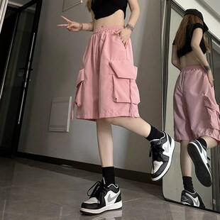 Women High Waist Cargo Shorts American Style Streetwear