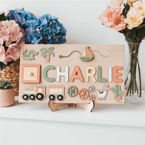 Personalized Name Puzzle Customized Educational Wooden Puzzl