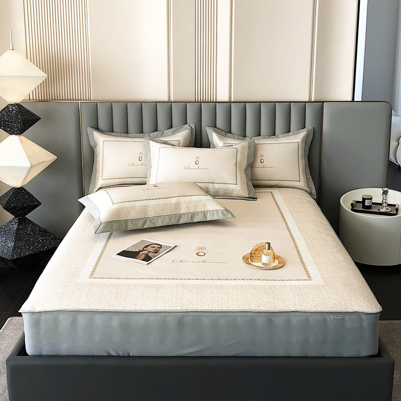 新款高档凉席冰丝席三件可水洗空调席床笠款1.5m1.8m/米夏季,床上用品,冰丝席,淘宝优惠券,粉丝福利购,淘宝优惠卷