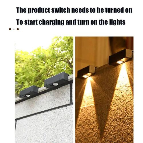 Solar Wall Lights Outdoor Square Solar Wireless Wall Mount L