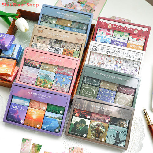 6 Box/Set Time Notes Series Decorative Stickers Cute animal