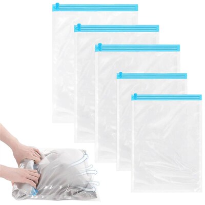 5 Packs Roll-up Storage Bags, Travel Compression Bags Reusab