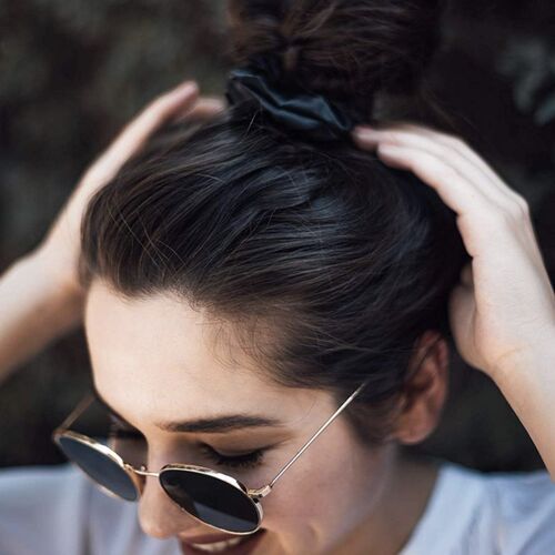 1Pcs Silk Scrunchie Elastic Handmade Multicolor Hair Accesso