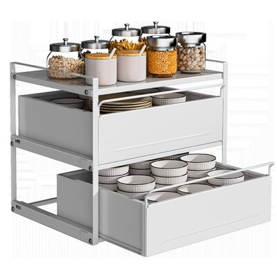 Kitchen pull-out shelves cabinets drawers dish rack holder