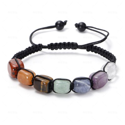 Reiki Healing Stone 7 Chakra Bracelet Women Men Meditation J