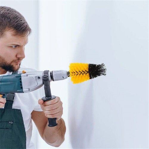 Electric Drill Brush Head Cleaning Cast Iron Carpet Yellow