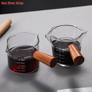 6 Styles Heat-resisting Glass Espresso Measuring Cup Double/