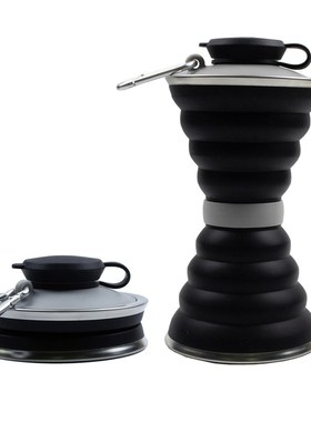 500ML Silicone Water Bottle Cup Foldable Leak Proof Portable