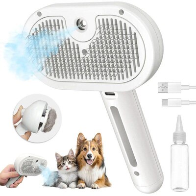 Spray Cat Brush for Shedding - Pet Hair Removal Comb with Wa
