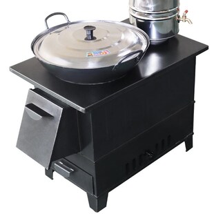 202新型农村取暖炉柴煤两用移动大锅台柴火灶家用烧木柴室内工厂