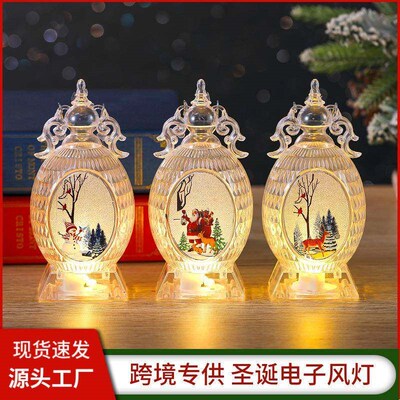 Electronic wind lamp small oil lamp snowman night light port