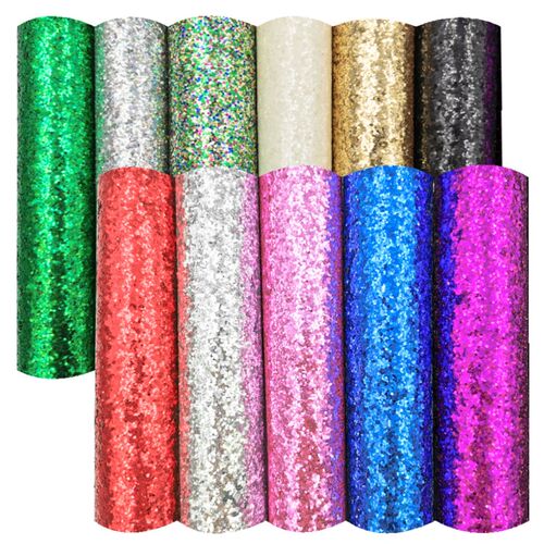 Sparkly Chunky Glitter Fabric Roll Rainbow iridescent Vinyl