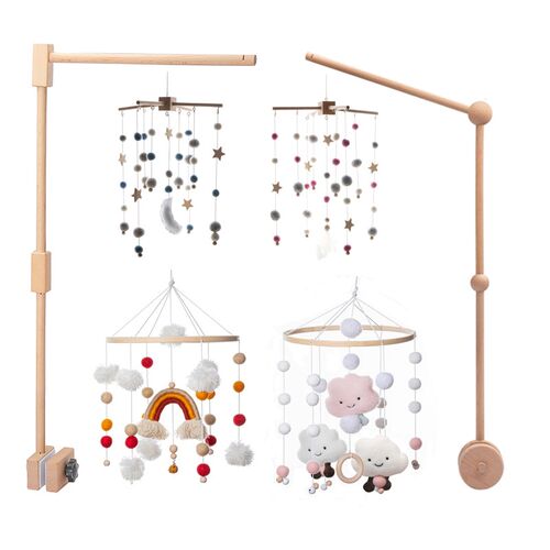 Bite Bites Wooden Bed Bell Baby Mobile Bracket Sock Rattle F