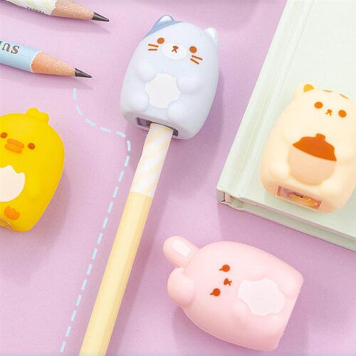 Kawaii Novely Cartoon Animals Soft Rubber Pencil Sharpener C