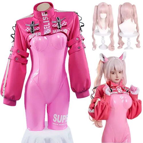 Womens Nikki Alice Cosplay Costume Bodysuit with Ear Glove
