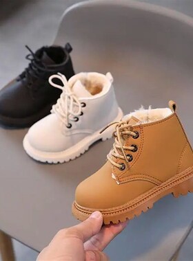 New Autumn Winter Children Leather Boots Girls Boys Shoes Ki