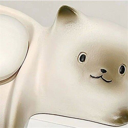 Desktop Ornament Cat Shape Soap Box Creative Ceramic