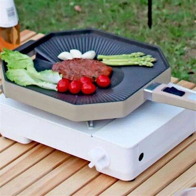 Camping Stove Grill Pan Detachable BBQ Griddle Grilling