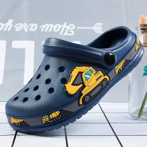 Children Shoes Baby Boys Slippers Cartoon Excavator Print Cl