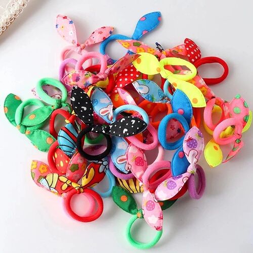 20Pcs Cute Small Rabbit Ear Hair Bands Girl Rubber Band Elas