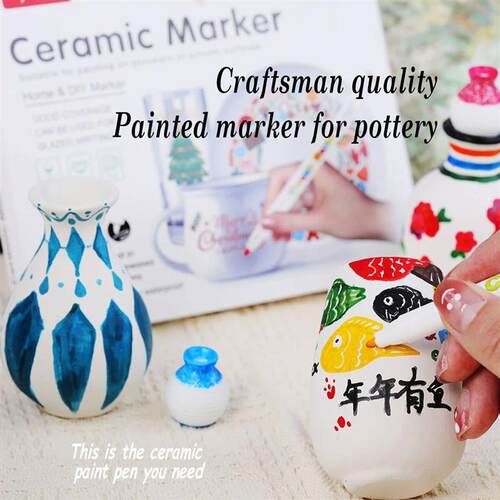 12 Colors Kids Ceramic Paint Marker Pens Acrylic Paint Pens