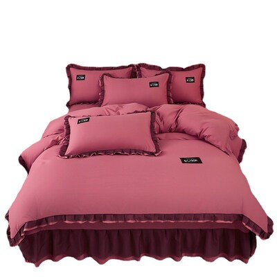 Cotton four-piece set thickened sanding quilt cover bed shee