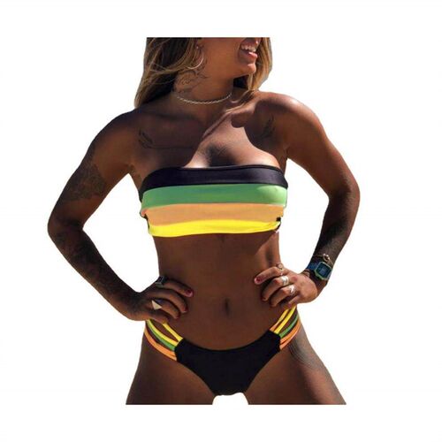 Womens swimsuit popular split piece fabric patchwork