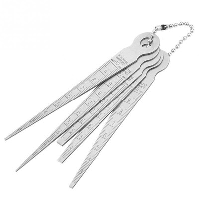 1 Set Stainless Steel Welding Taper Feeler Gauge Rulers Hole