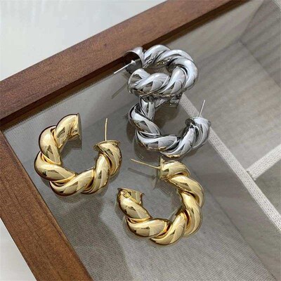 rendy Circle Twists Hoop Earring for Women Simple Temperamen