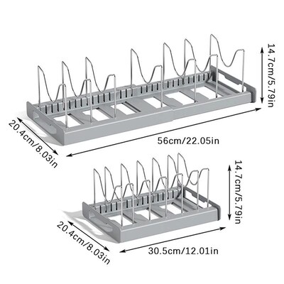 Pot Storage Rack Expandable Pan Shelf Organizer Pot Organize