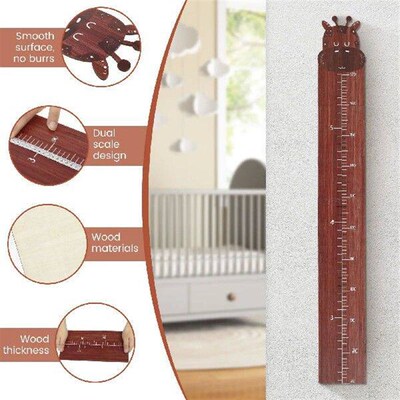 Wooden Growth Chart Cute Cartoon Wood Height Chart with