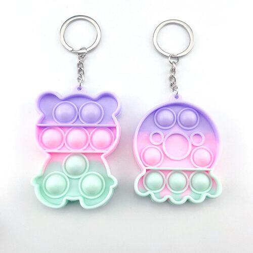 5pc pushpop keychain Push Pop It Fidget toys among us钥匙扣